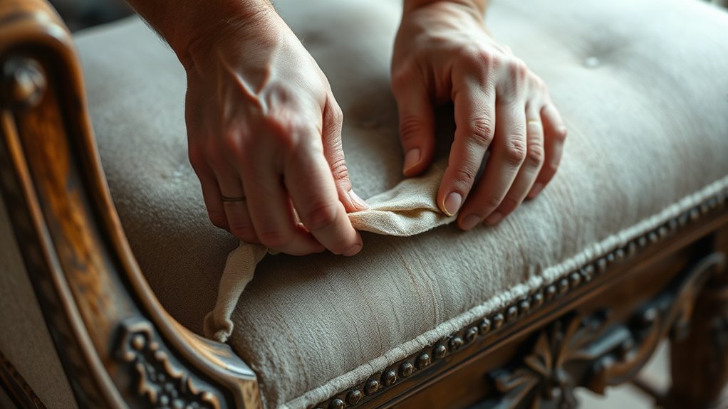 remove old fabric carefully