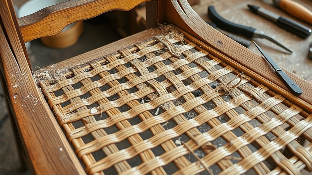 remove old webbing carefully