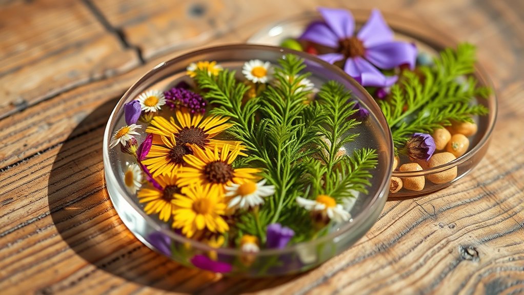 vibrant botanicals with textures