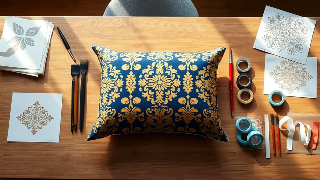 workspace setup for stenciling