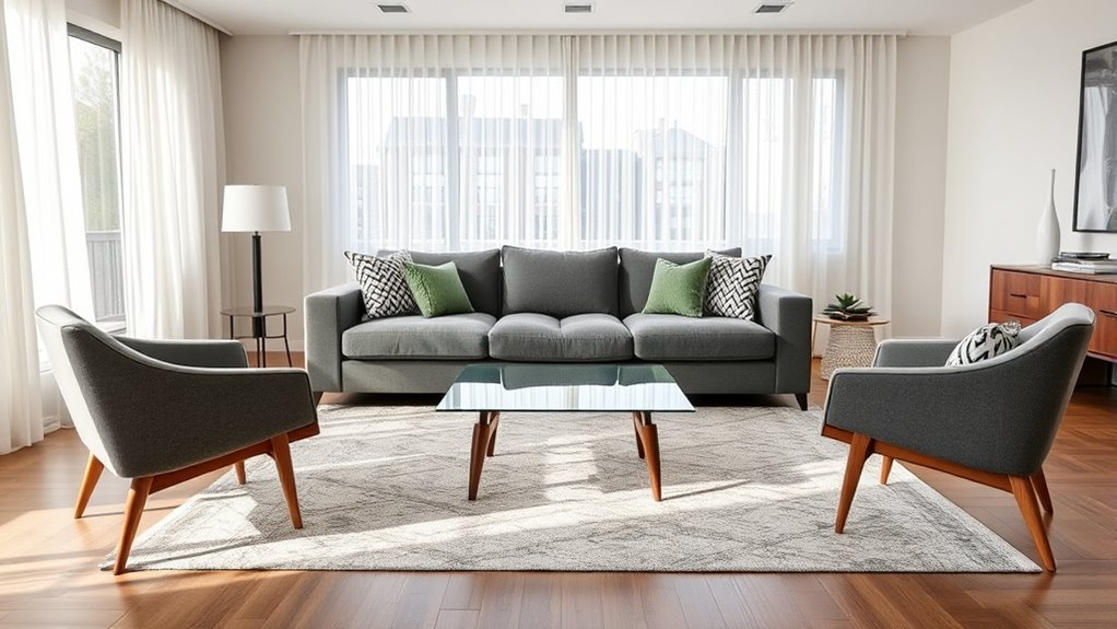 comfortable sofa and chairs