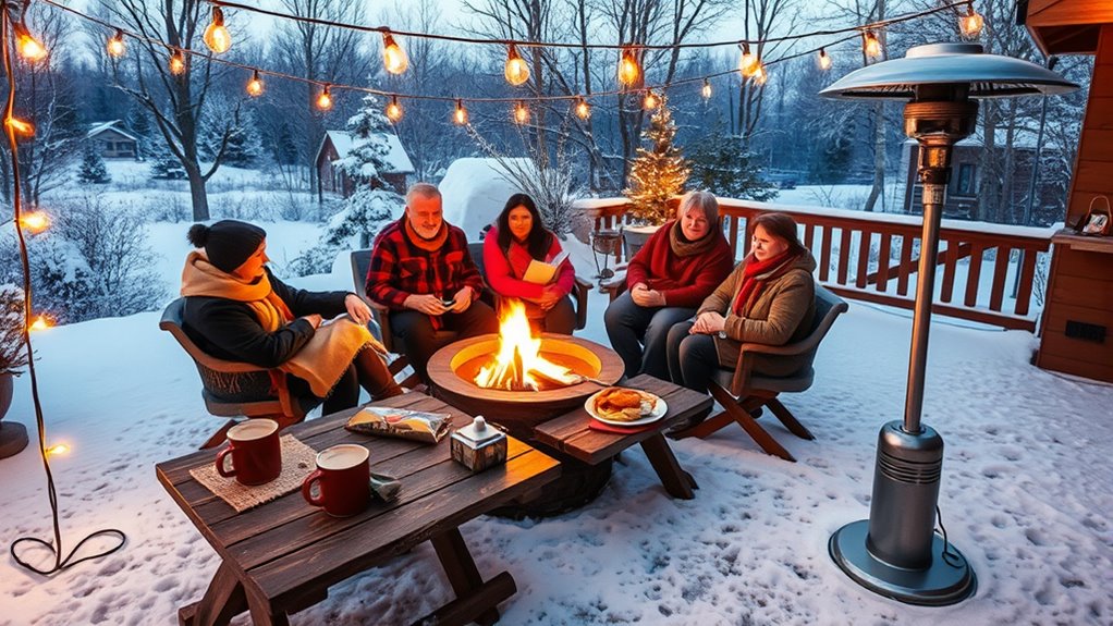 create warm outdoor gathering space