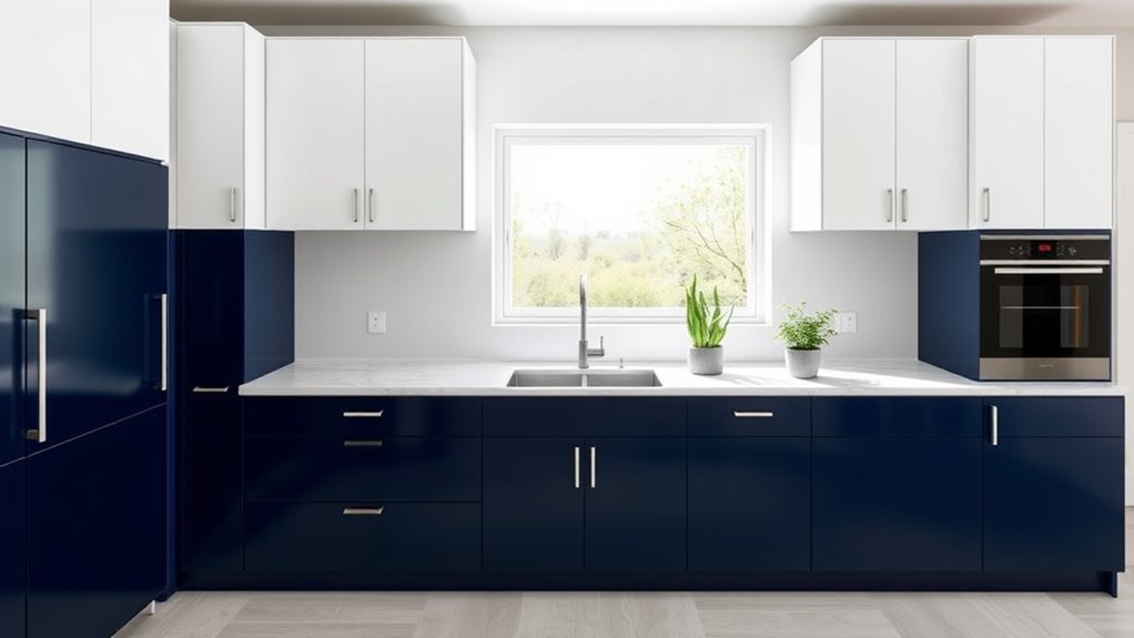 dual color kitchen cabinets