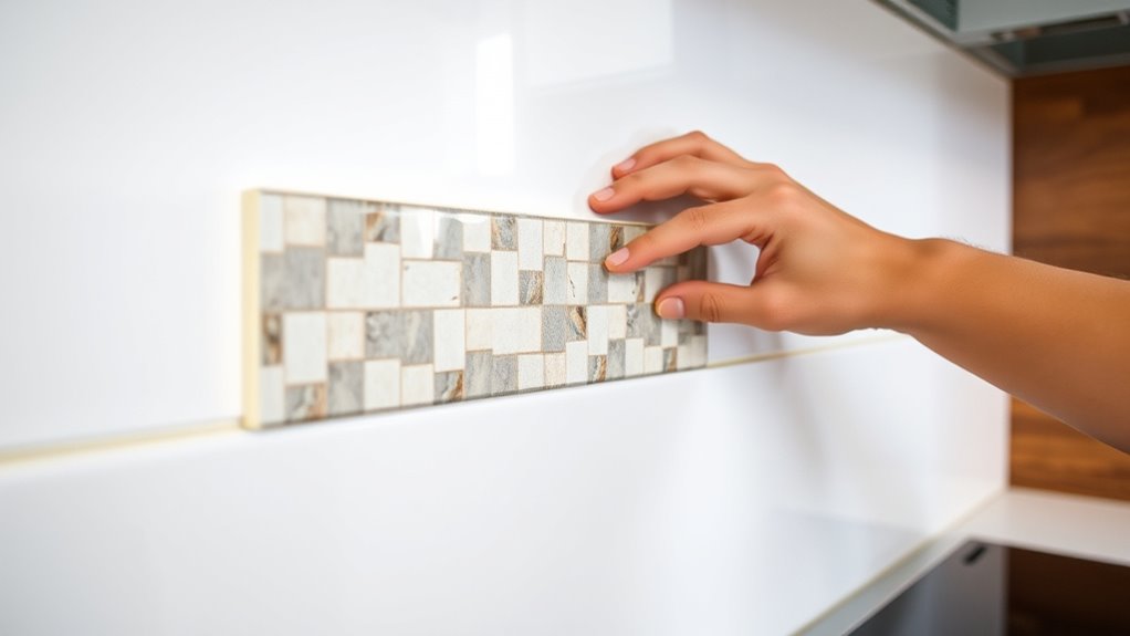 easy peel and stick backsplash installation