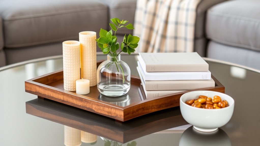 layered tray decor styling