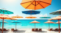 luxury beach umbrella selection