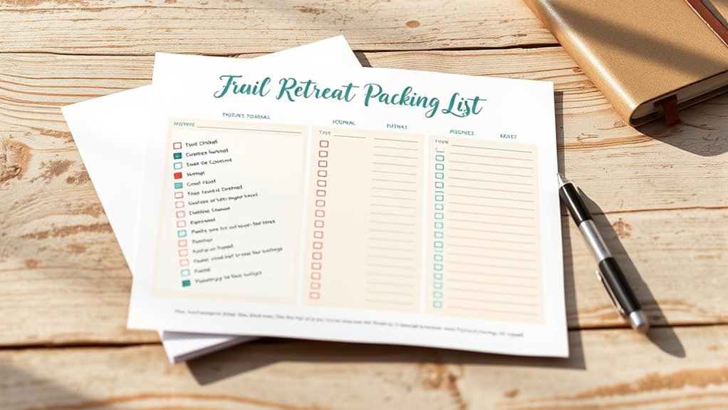 organized retreat packing checklist