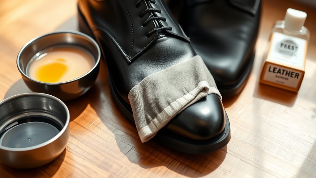 proper shoe polishing technique