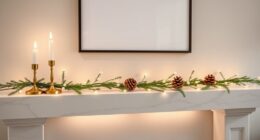 tidy festive mantel decor
