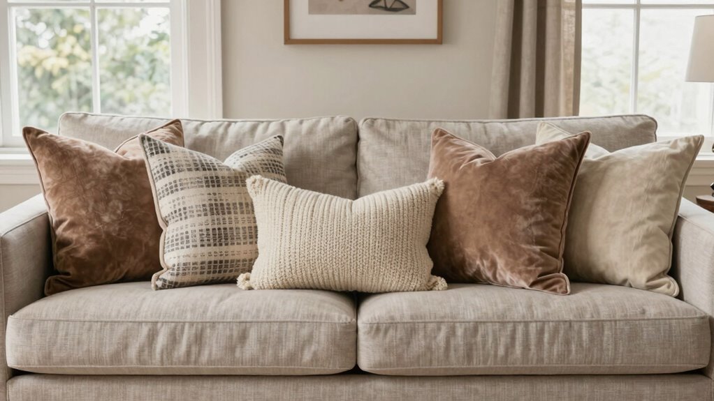 balanced decorative pillow arrangement