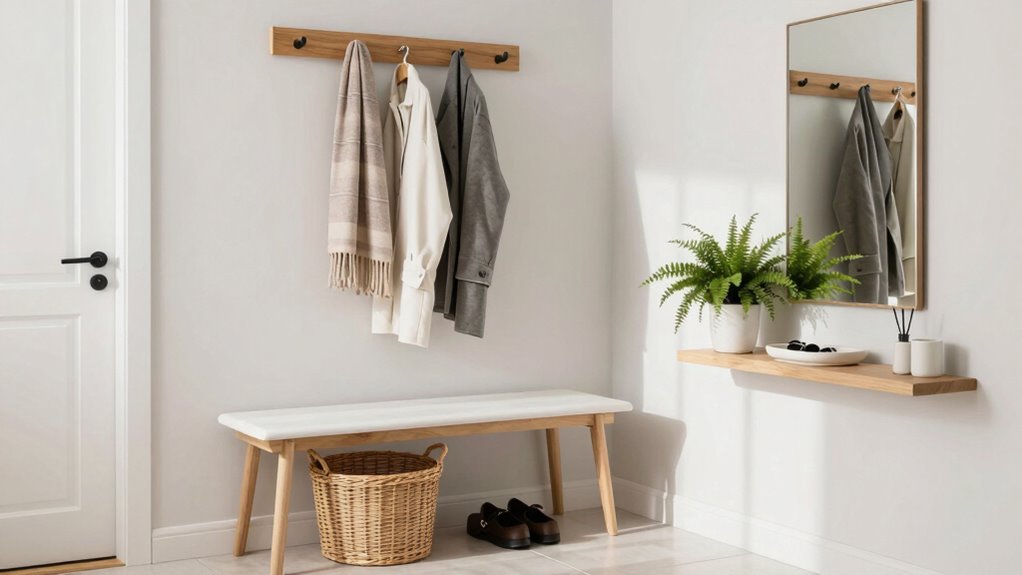 clutter free entryway organization