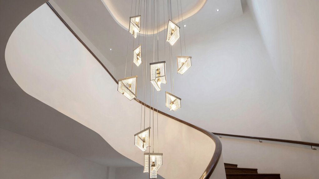 contemporary stairwell lighting ideas