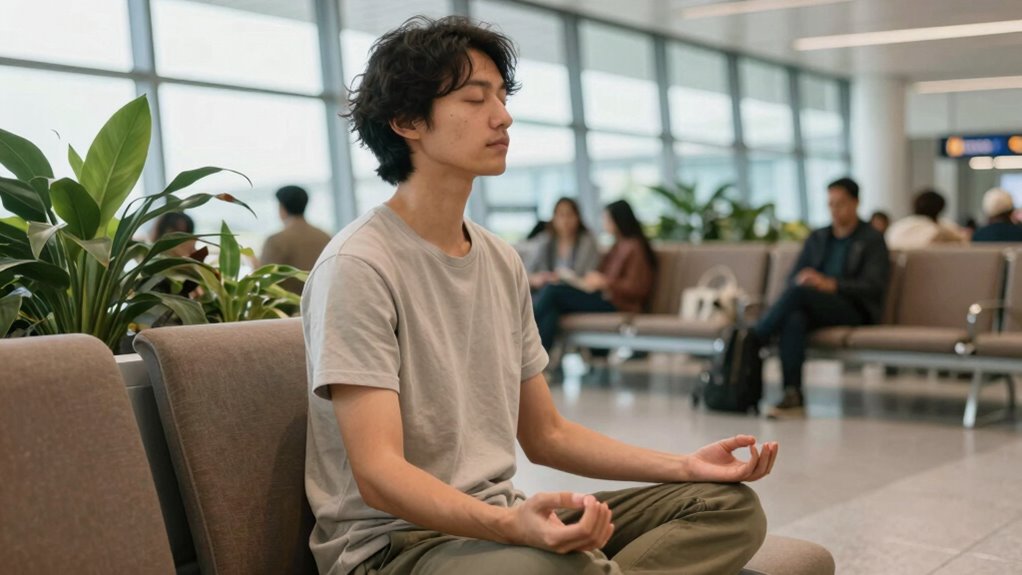 mindful visualization eases airport anxiety