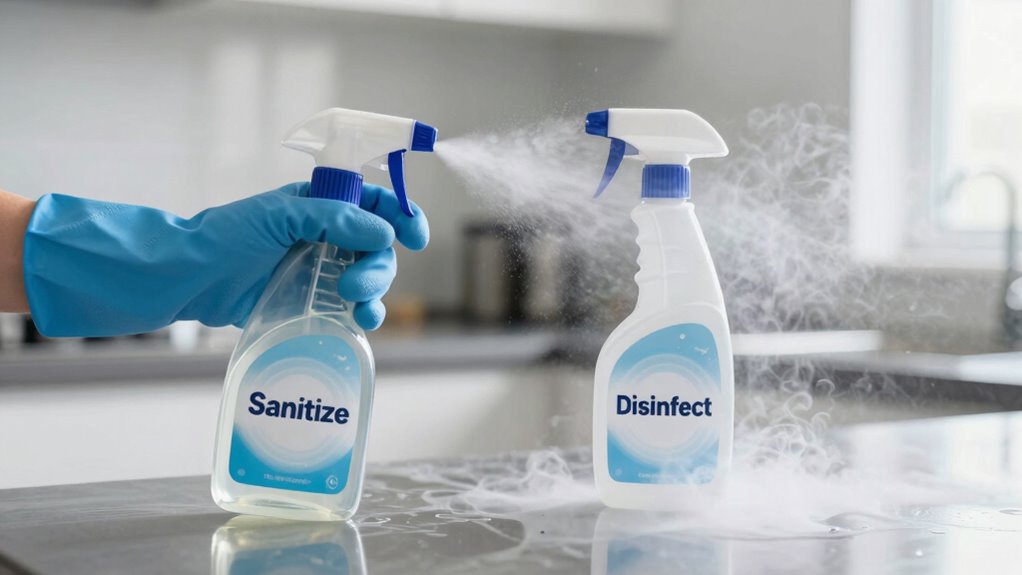 sanitizing vs disinfecting methods