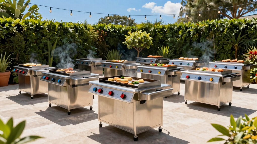 top flat griddle stations