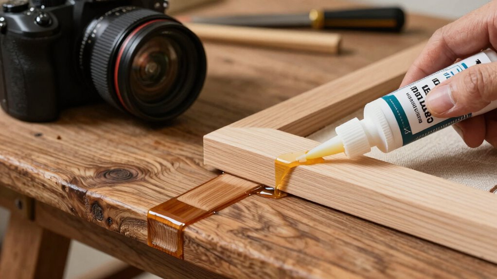 use appropriate woodworking adhesive