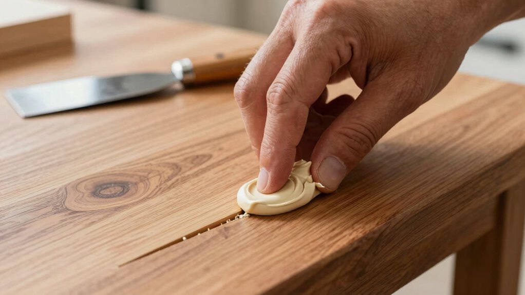 apply and smooth wood filler