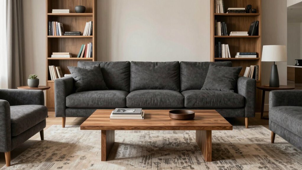 balanced large furniture placement