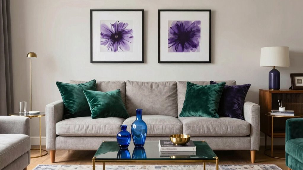 balancing jewel tone decor