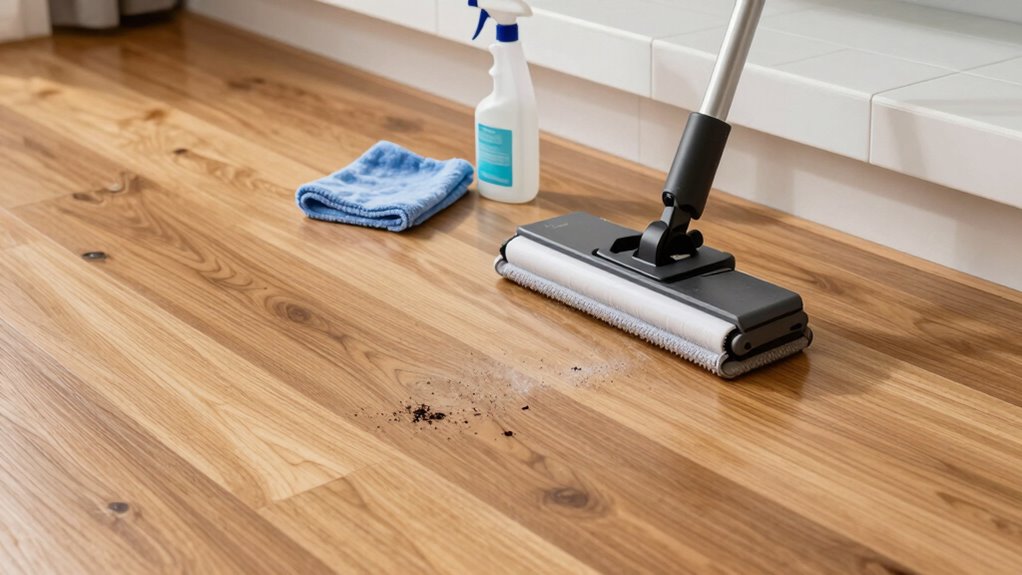 clear debris for mopping