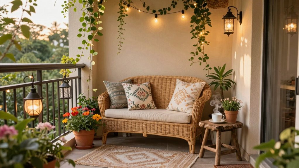 cozy balcony with native plants