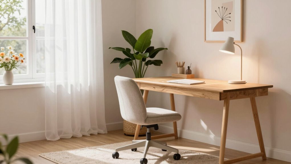 ergonomic well lit organized workspace