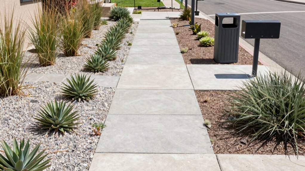 native plants with mulch
