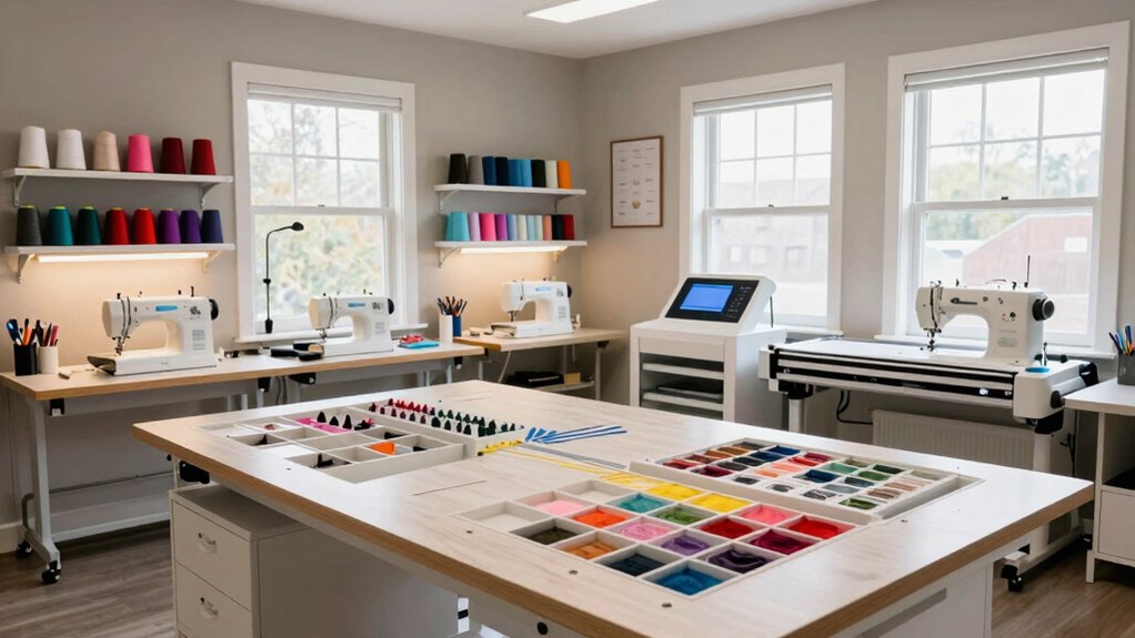 organized well lit ergonomic workspace