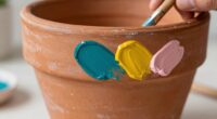 painting terra cotta pots indoors
