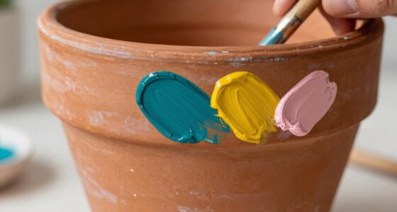 painting terra cotta pots indoors