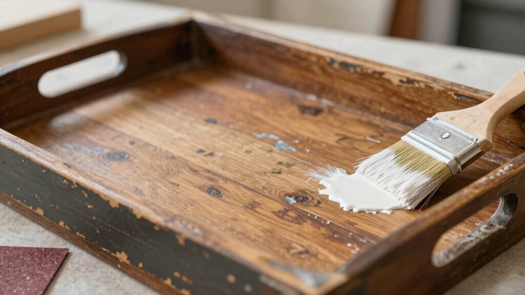 restoring and decorating wooden tray