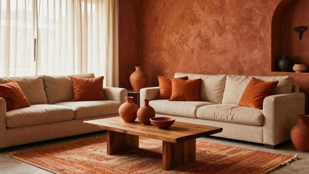 warm earthy terracotta decor