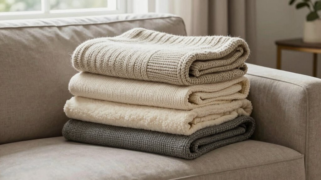 balanced textured blanket layering
