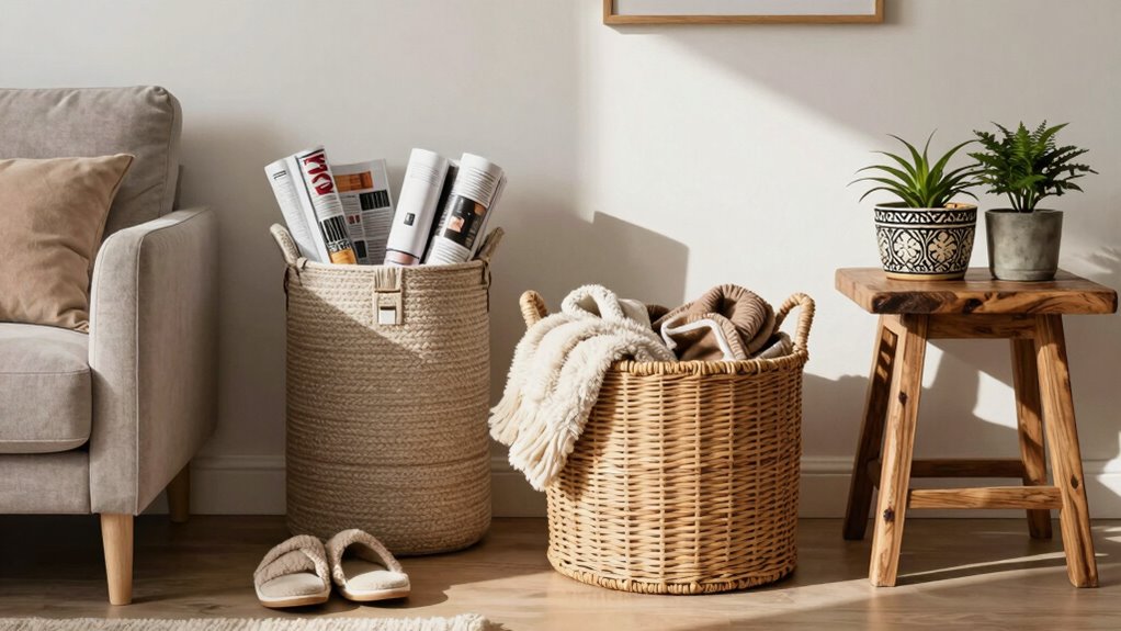 decorative baskets enhance home organization