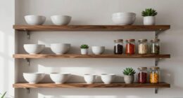 styled purposeful open shelving