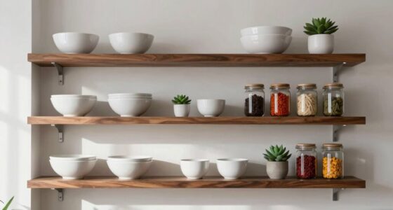 styled purposeful open shelving