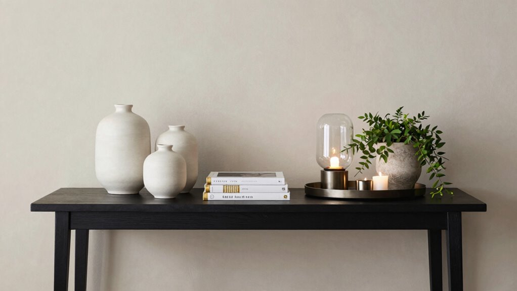 stylish balanced console decor