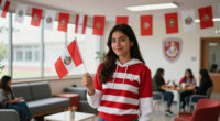 University Of Piura Celebrates Independence Day With Red And White Decorations At Lima Campus