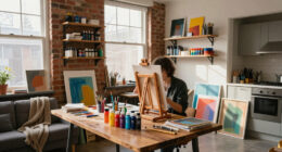 This 500-Square-Foot Studio Doubles As An Artist's Home And Workspace