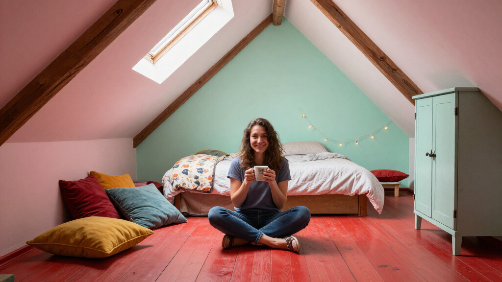 A Plain Attic Bedroom Is Now A “Little Jewel Box” After A Colorful Redo
