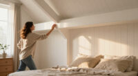 A Structural Beam Was An Eyesore In This Bedroom — She Added Paneling To Disguise It
