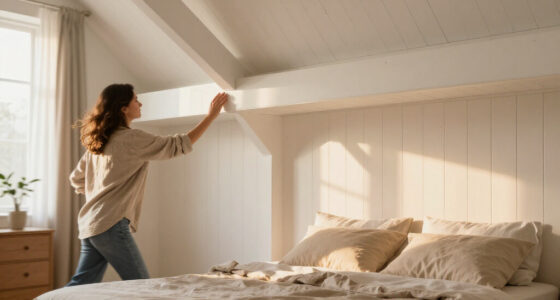 A Structural Beam Was An Eyesore In This Bedroom — She Added Paneling To Disguise It