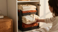 I Used A Pot Lid Organizer To Store My Blankets, And It’s Brilliant