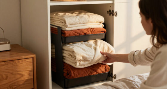 I Used A Pot Lid Organizer To Store My Blankets, And It’s Brilliant