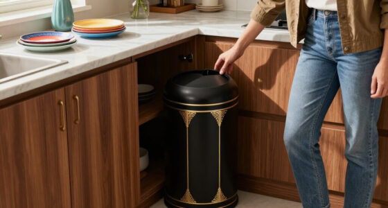 This Stylish Trash Can Is “Perfect” For Small Spaces (And Gives Art Deco Vibes!)