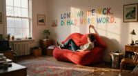 An Artist’s Rental Has A Giant Lips Sofa And Art Written On The Walls