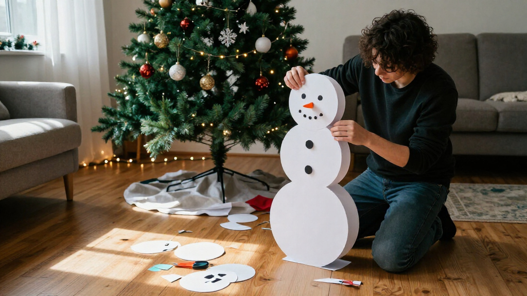 Forget A Second Christmas Tree, Habitat's Supersized Paper Snowman Is The Best Way To Make A Statement This Festive Season For Under £20