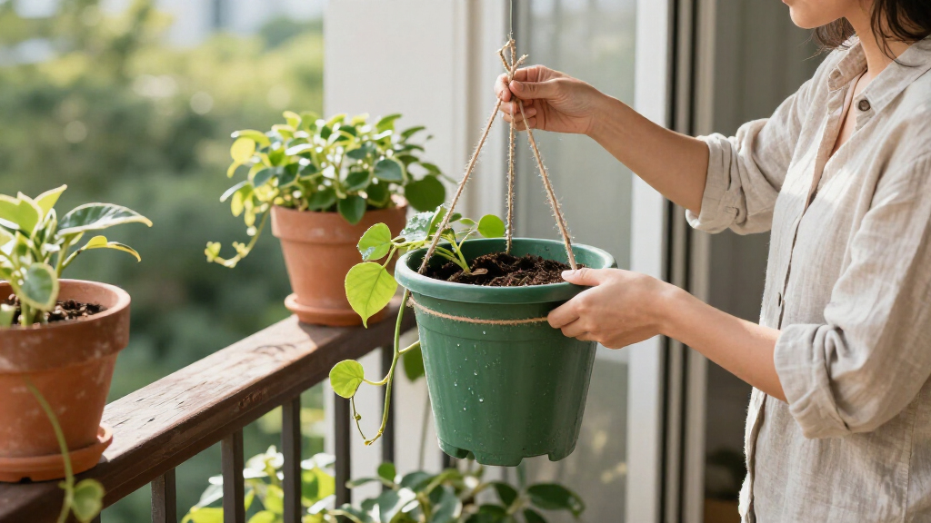 Gardener Transforms Plastic Containers Into A Creative Hanging Planter