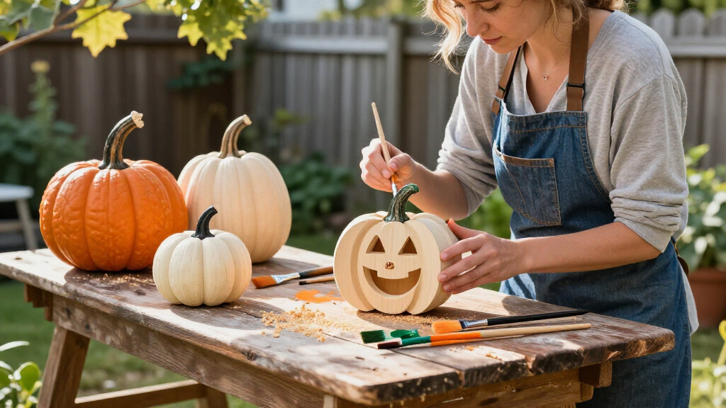 Gardener Transforms Scrap Wood Into The Cutest Pumpkins You'll Want To Recreate