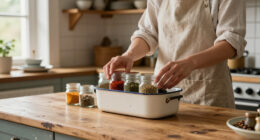 Repurpose A Casserole Holder Into A Spice Rack That Adds Vintage Charm